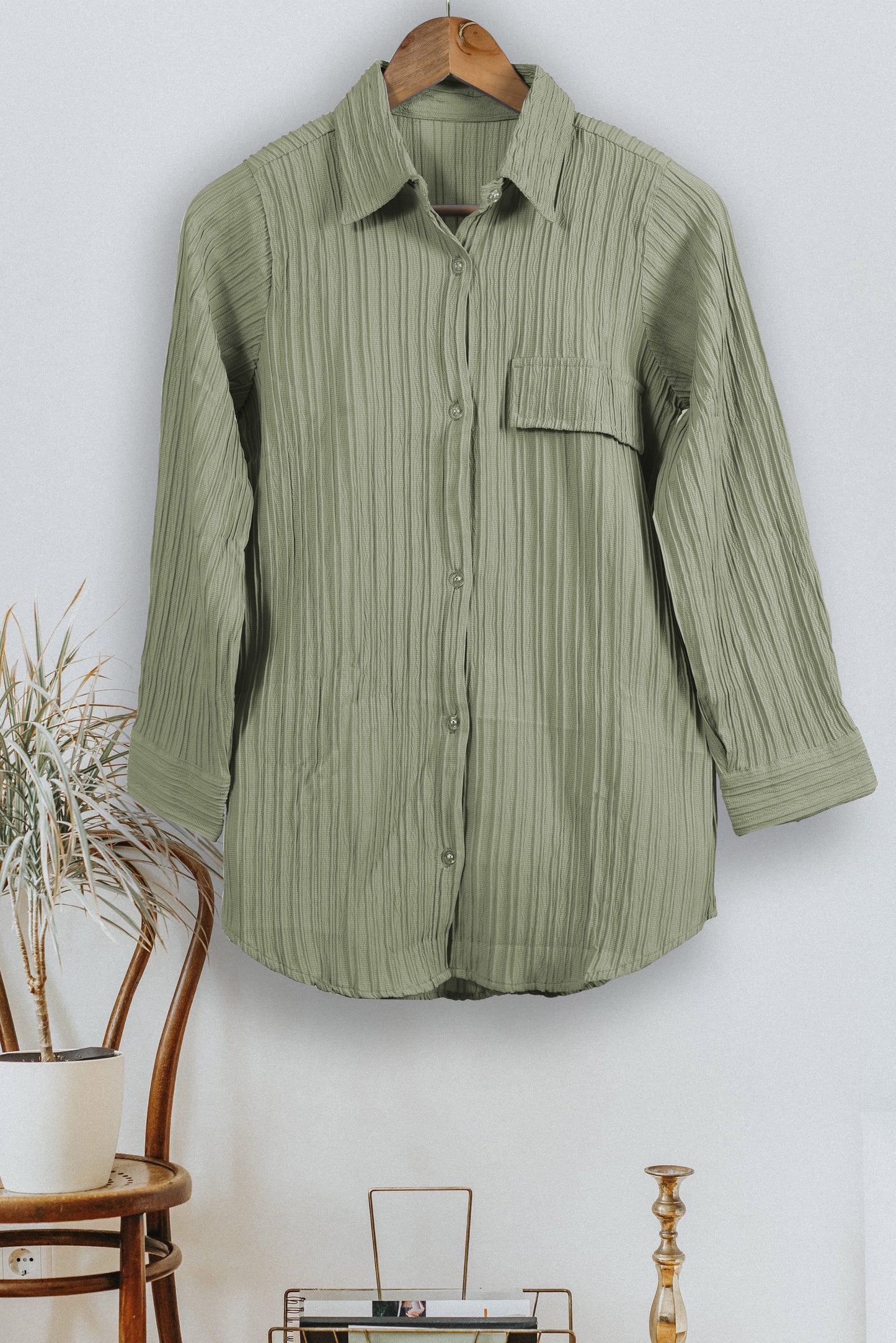 Women's Button Down Collar Neck Top