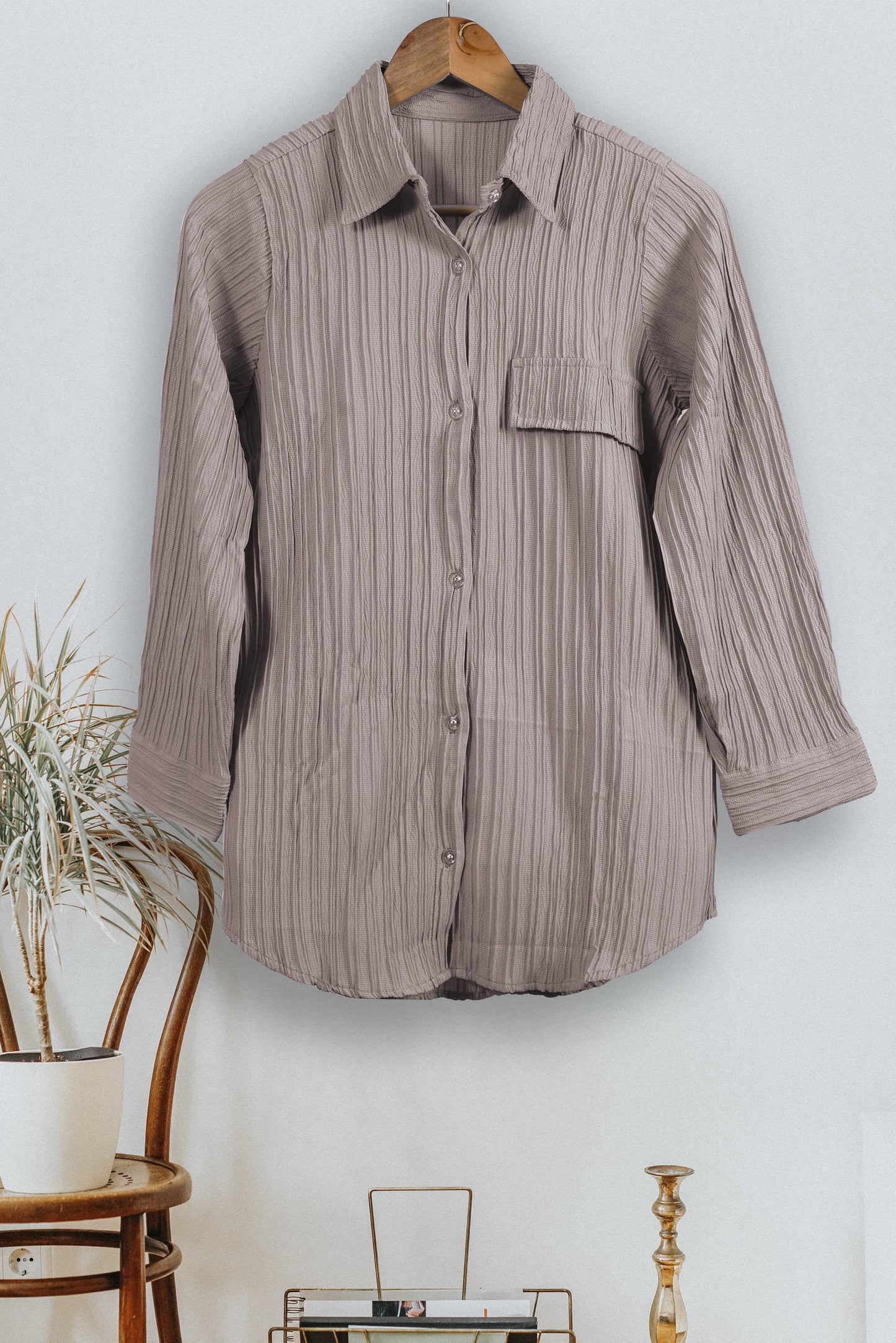 Women's Button Down Collar Neck Top