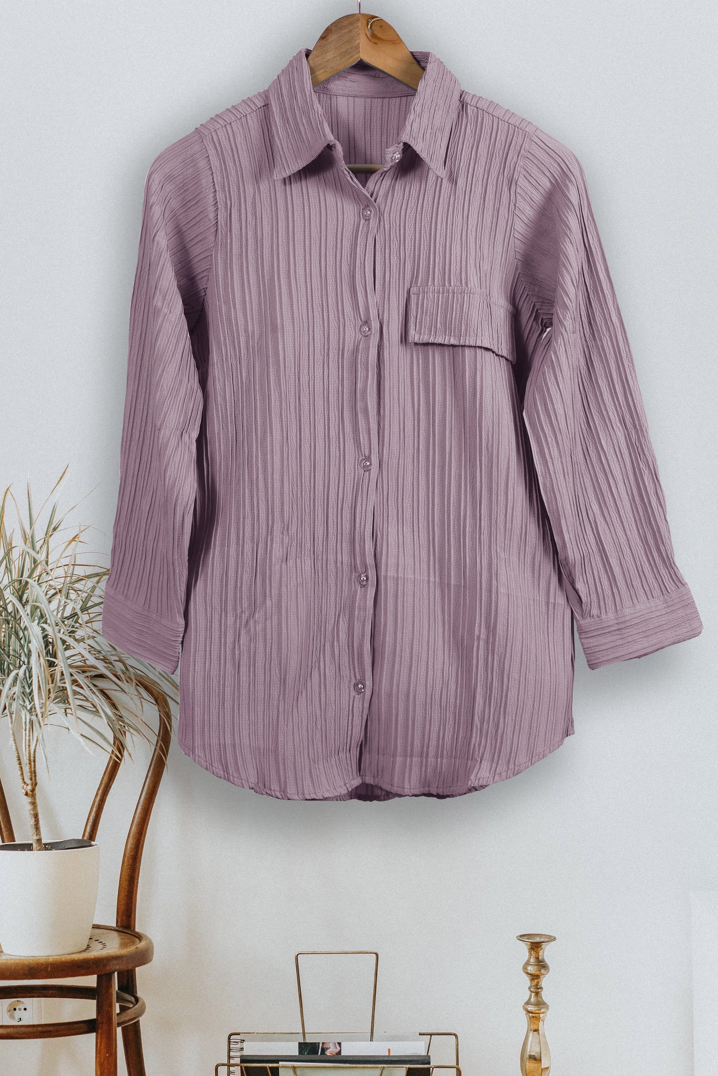 Women's Button Down Collar Neck Top