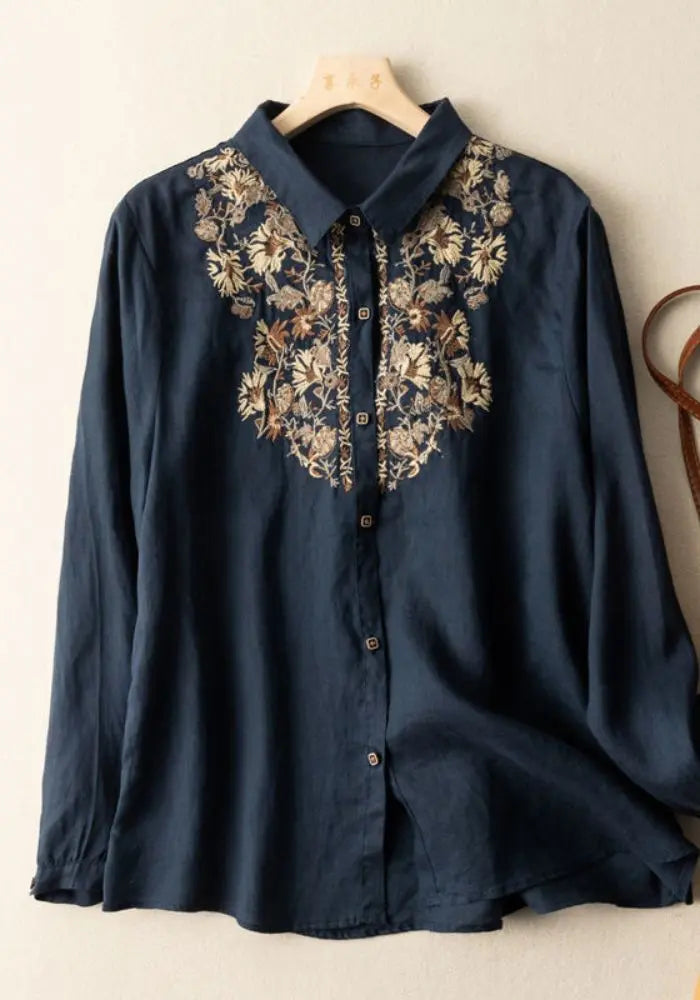 Buy Midnight Garden Embroidered Casual Cotton Top Women’s Fashion Online - WE SHINE India