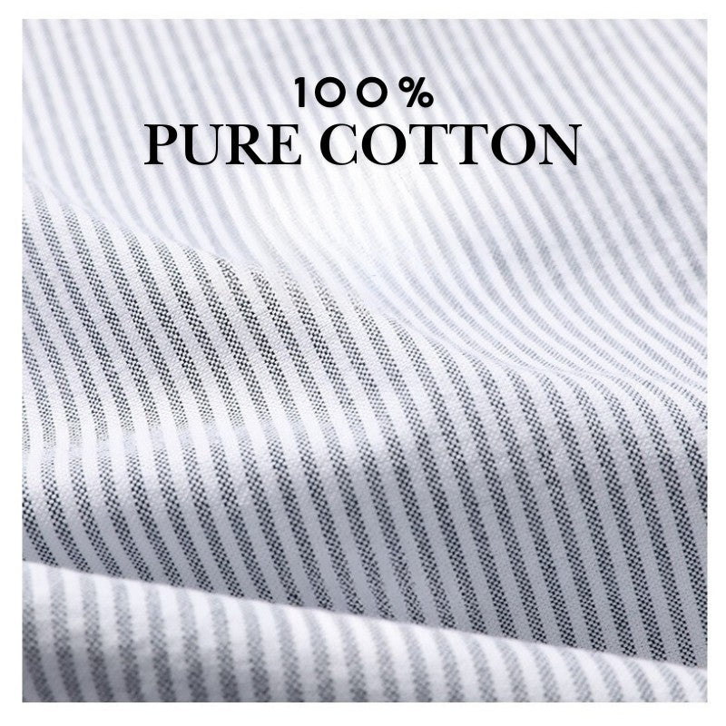 Women Spring Stripe Cotton Shirt Long Sleeve Stand Collar Femme Casual Elegant Chemise Work OL Tops
