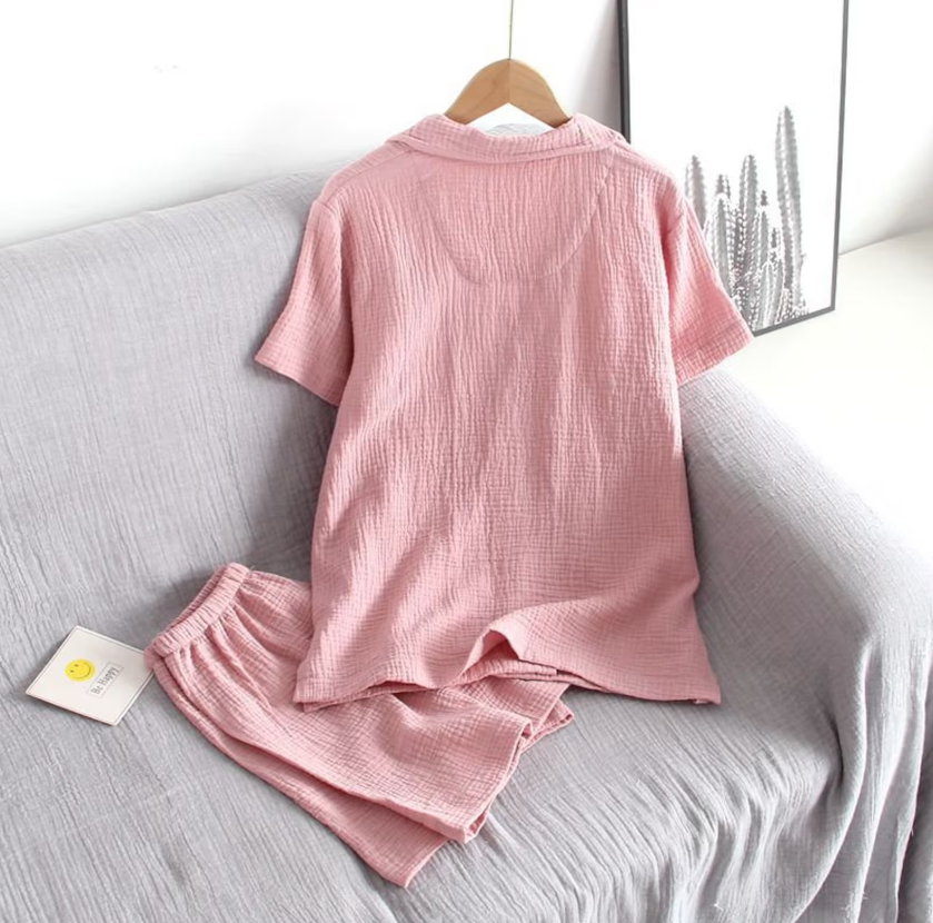 Cotton Short Sleeve Tops with Shorts | Cozy Cotton Home Wear Set