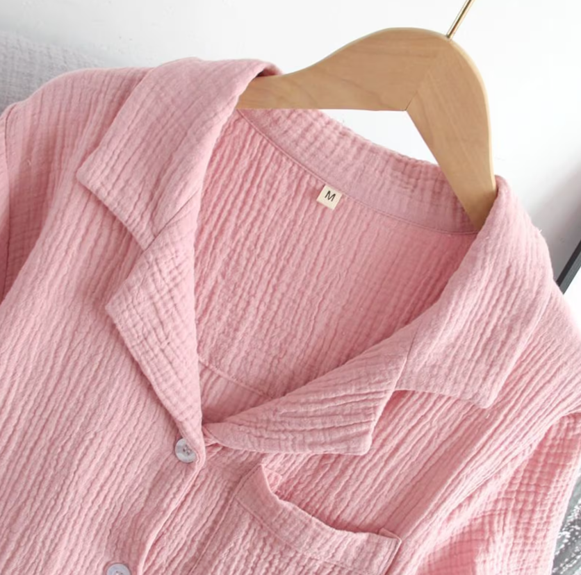 Cotton Short Sleeve Tops with Shorts | Cozy Cotton Home Wear Set