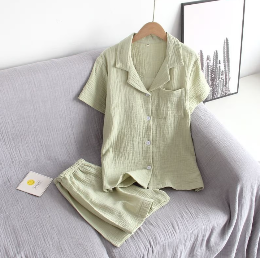 Cotton Short Sleeve Tops with Shorts | Cozy Cotton Home Wear Set