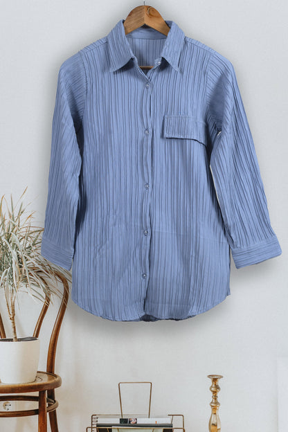 Women's Button Down Collar Neck Top