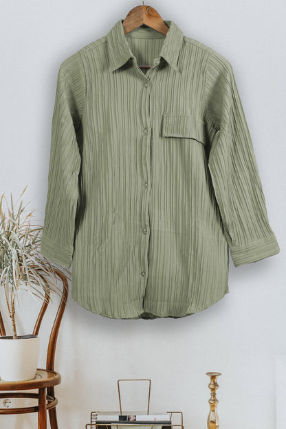 Women's Button Down Collar Neck Top
