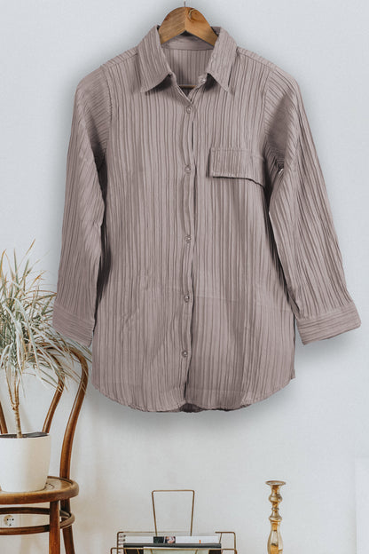 Women's Button Down Collar Neck Top