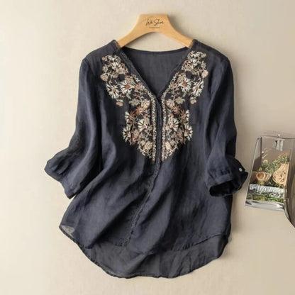 Buy Midnight Garden Embroidered Casual Cotton Top  Women’s Fashion Online - We Shine