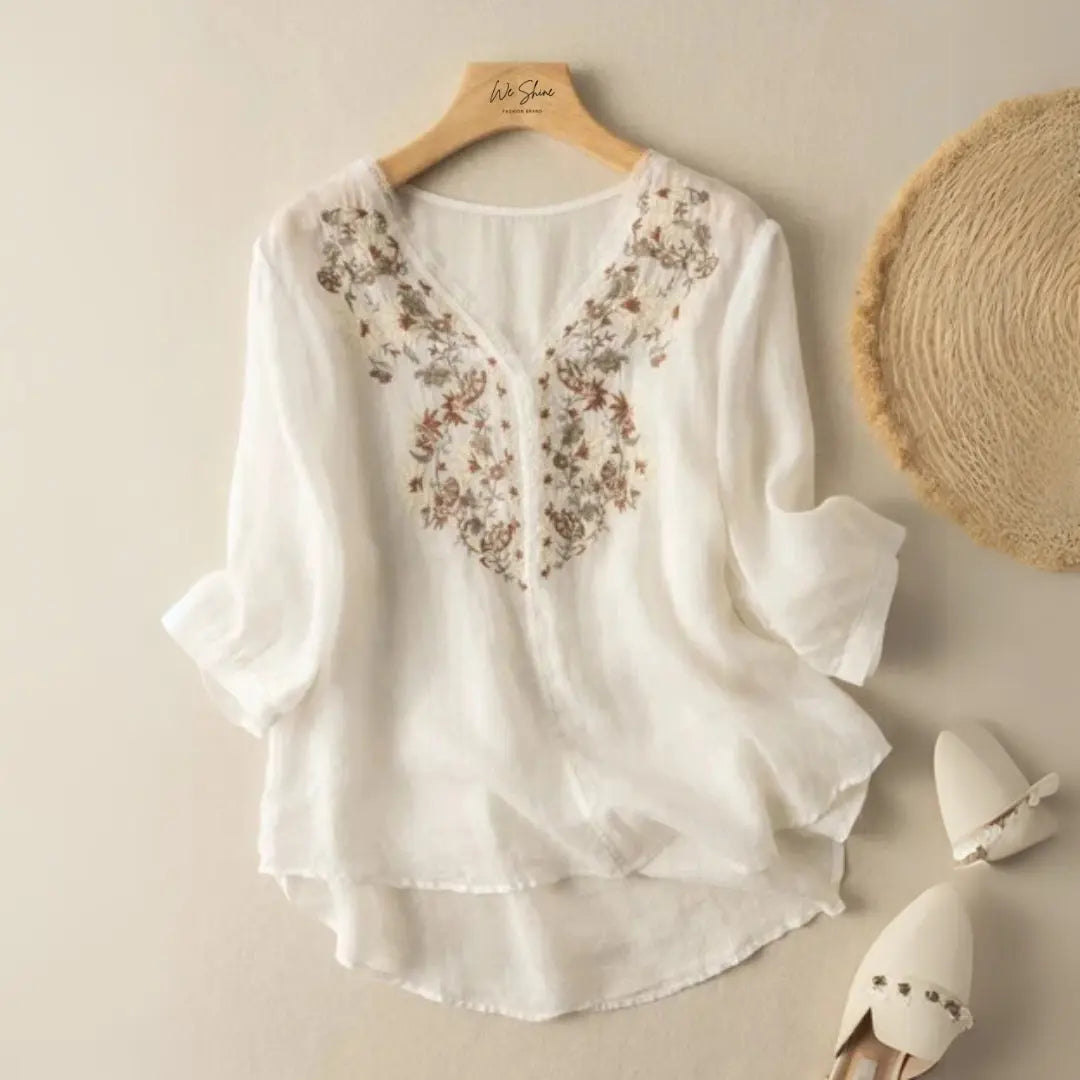 Buy Midnight Garden Embroidered Casual Cotton Top  Women’s Fashion Online - We Shine