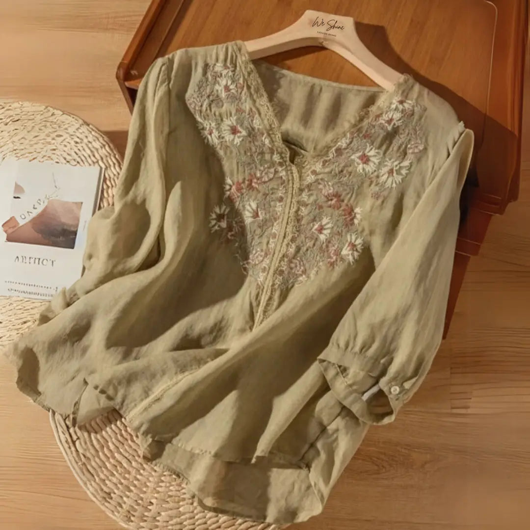 Buy Midnight Garden Embroidered Casual Cotton Top  Women’s Fashion Online - We Shine