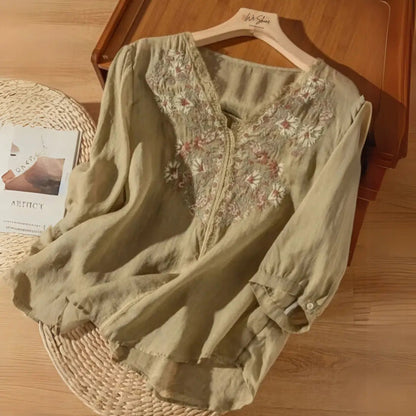 Buy Midnight Garden Embroidered Casual Cotton Top  Women’s Fashion Online - We Shine